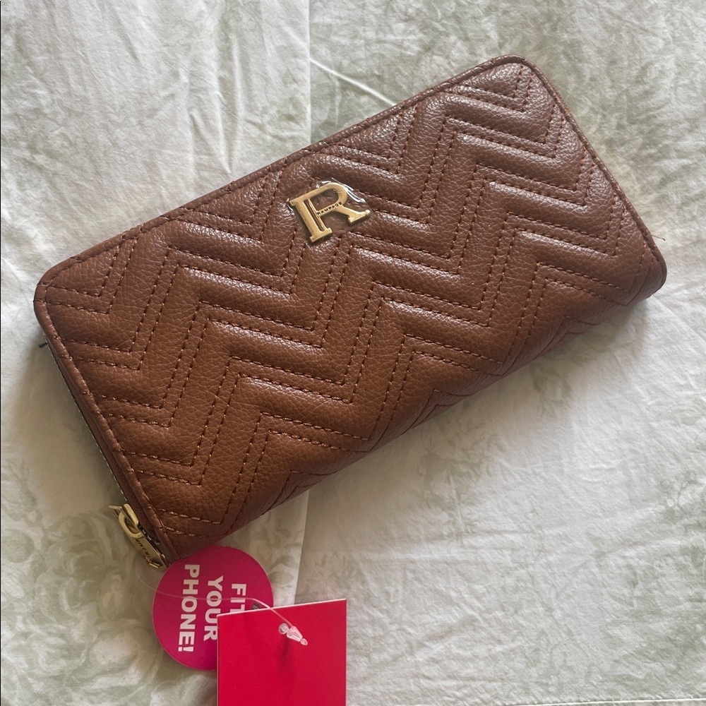 RAMPAGE BNWT Brown Chevron Wallet with R Logo - Picture 2 of 6